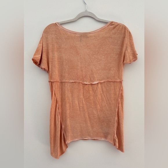 Elisa Cavaletti Size Small Top Short Sleeve V-Neck Charm Artsy Festival Orange - Picture 3 of 8